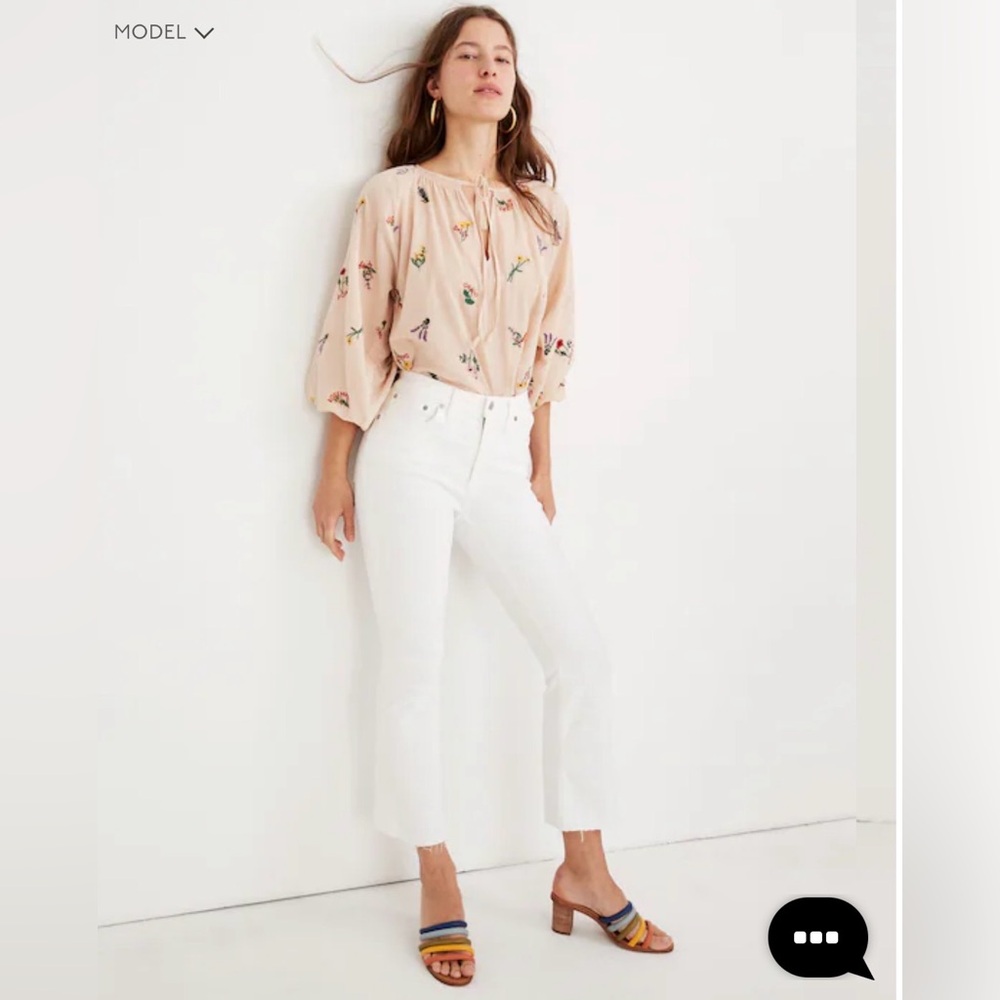 Madewell cali Demi-boot white jeans